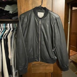 Black faux leather jacket
